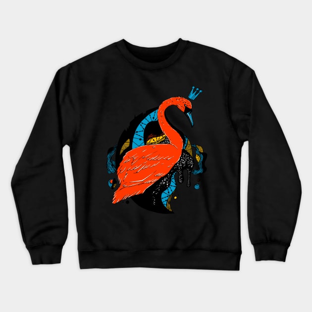 Orange Blue Swan Queen Crewneck Sweatshirt by kenallouis